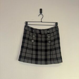 Plaid Skirt with Button Details